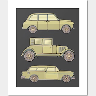 Yellow Vintage Cars Posters and Art